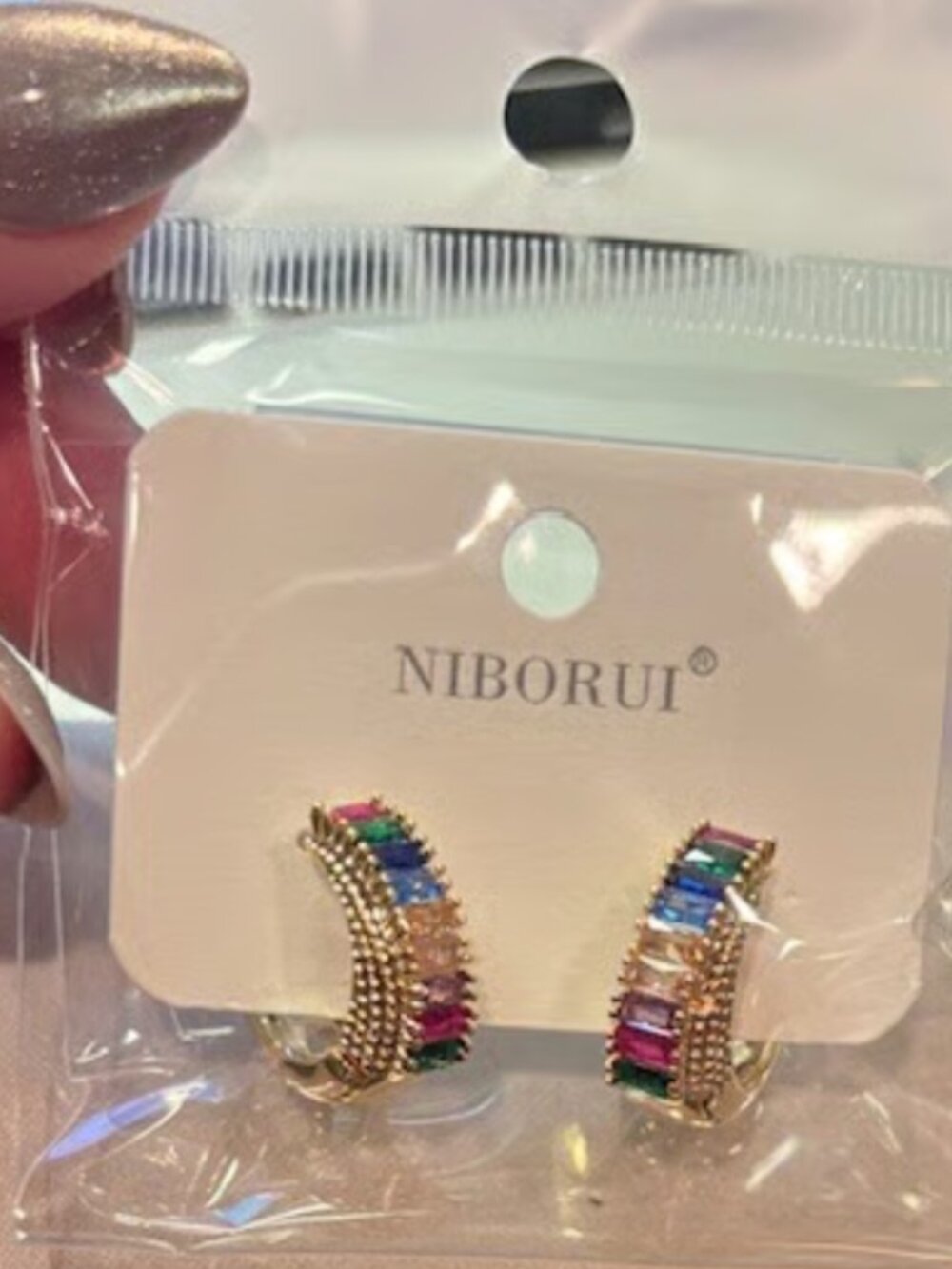Rainbow gold plating earrings